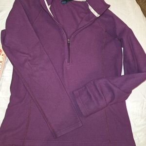 Women's Purple Half-Zip Turtleneck Sweater